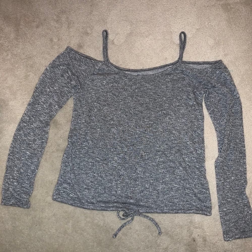 Gray Aerie Off the Shoulder Lightweight Sweater